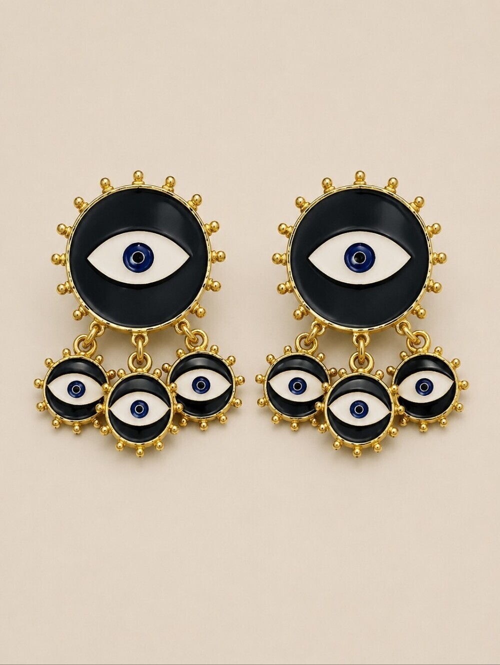 3/$30 VTG Large Evil Third Eye Rave Festival Dangle Post Earrings
